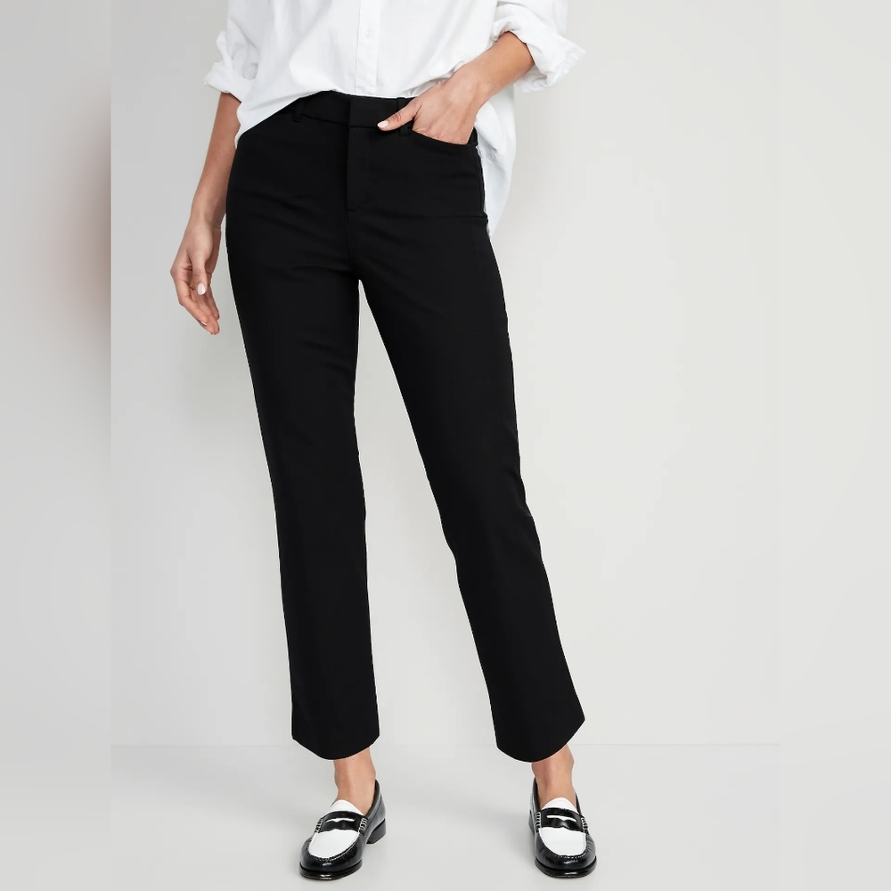High waist straight ankle pixie old navy 8 black